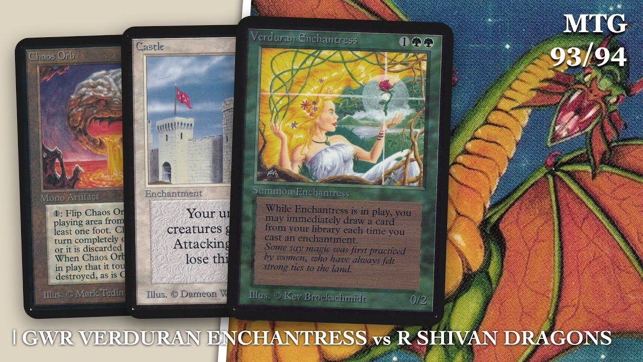 Alpha 40, GWR Verduran Enchantress vs R Shivan Dragon | Old School Magic the Gathering MTG | 529