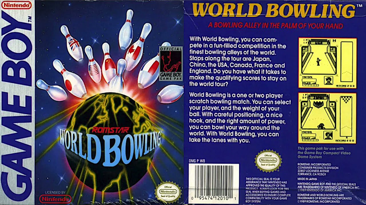 World Bowling by Athena / Romstar for the Nintendo GAME BOY 1990