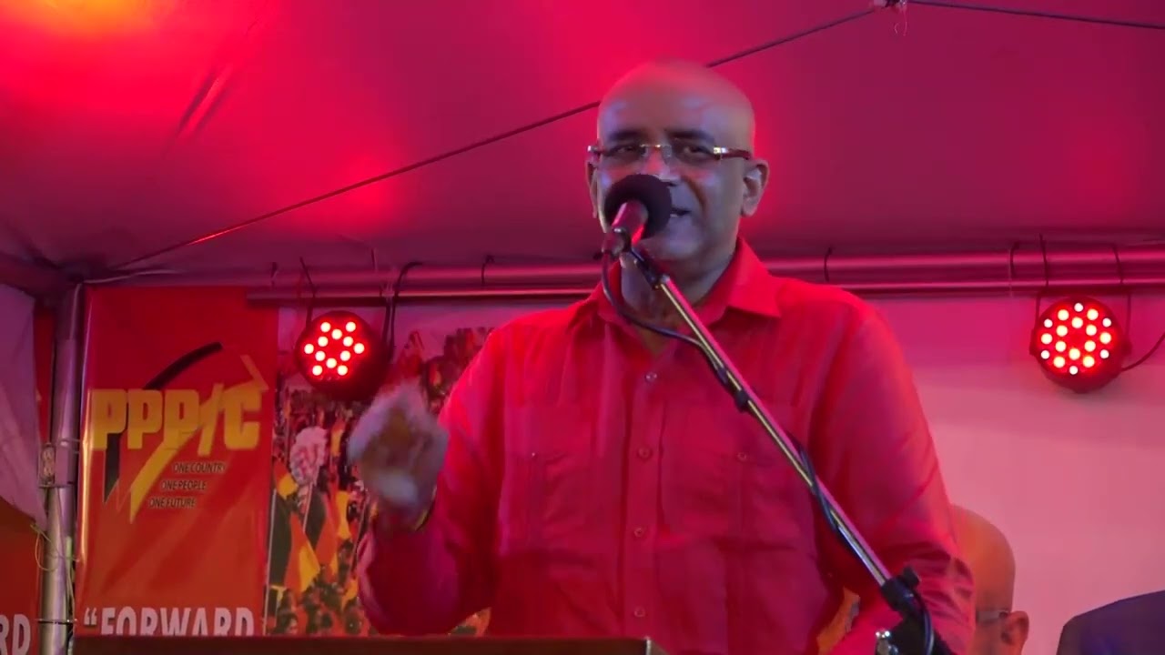 Address by General Secretary Bharrat Jagdeo at PPP/C Party Grand Public meeting at Corriverton.