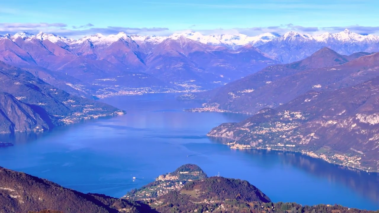 4K HDR Drone Views of Lake Como & Bellagio | Autumn Aerials over the Triangolo Lariano & Snowy Alps