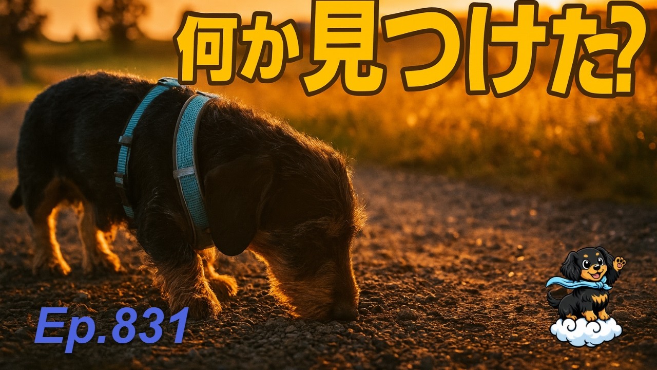 Ep.831　シニア犬の日常17歳のダックスフント、補助ハーネスで一歩ずつ歩む。朝食から夜のクン活まで