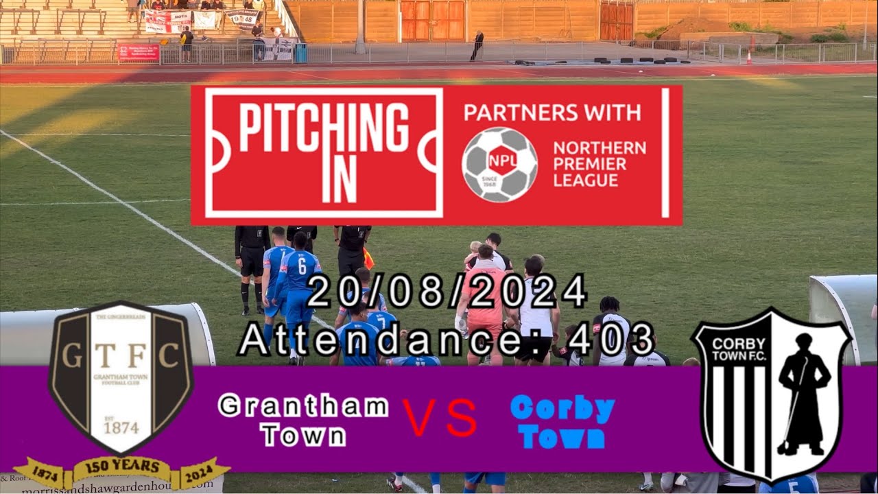 Grantham Town 0-1 Corby Town, Pitching In Northern Premier League Midlands, 20/08/2024. 4K