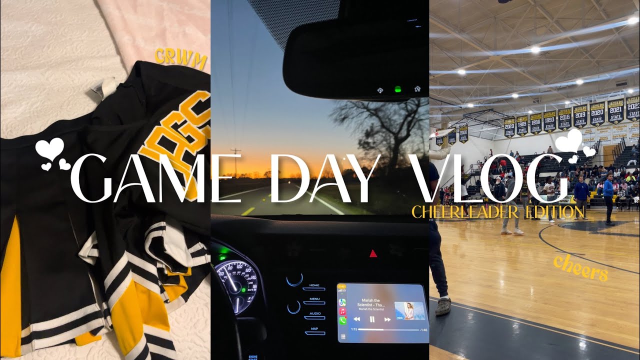 CHEER DIARIES 005: GAME DAY VLOG *cheerleader edition* 🏀🎀 | GRWM, cheers, etc | Deona Nyree