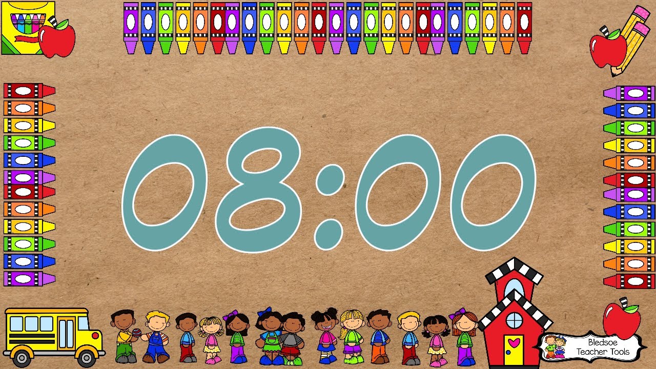 8 Minute Timer with Brown Paper Banner! | Bledsoe Teacher Tools