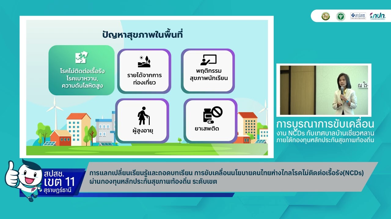 การขับเคลื่อนนโยบายคนไทยห่างไกลโรคไม่ติดต่อเรื้อรัง NCDs สปสช.  เขต 11 สุราษฎร์ธานี