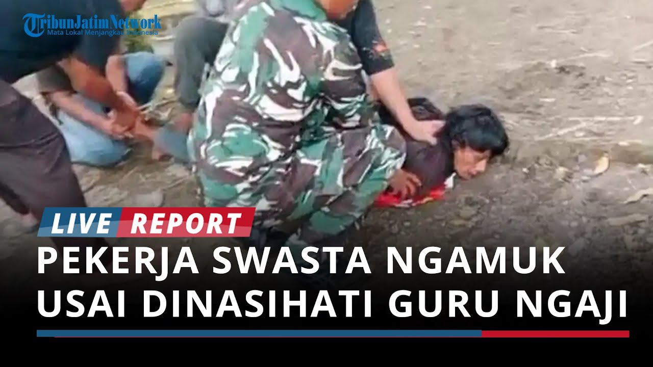 Warga Sumobito, Jombang, Mengamuk Sambil Membawa Senjata Tajam, Diduga Mengalami Depresi
