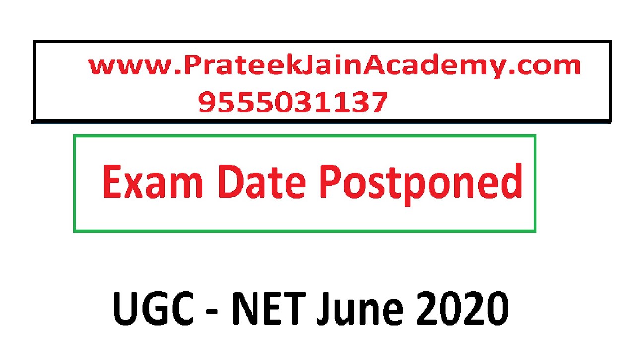 Exam Date Postponed | UGC - NET JUNE 2020 by Prateek Jain