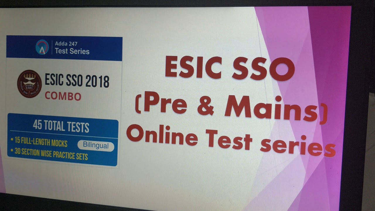 ESIC SSO | Pre & Mains | Online Test series