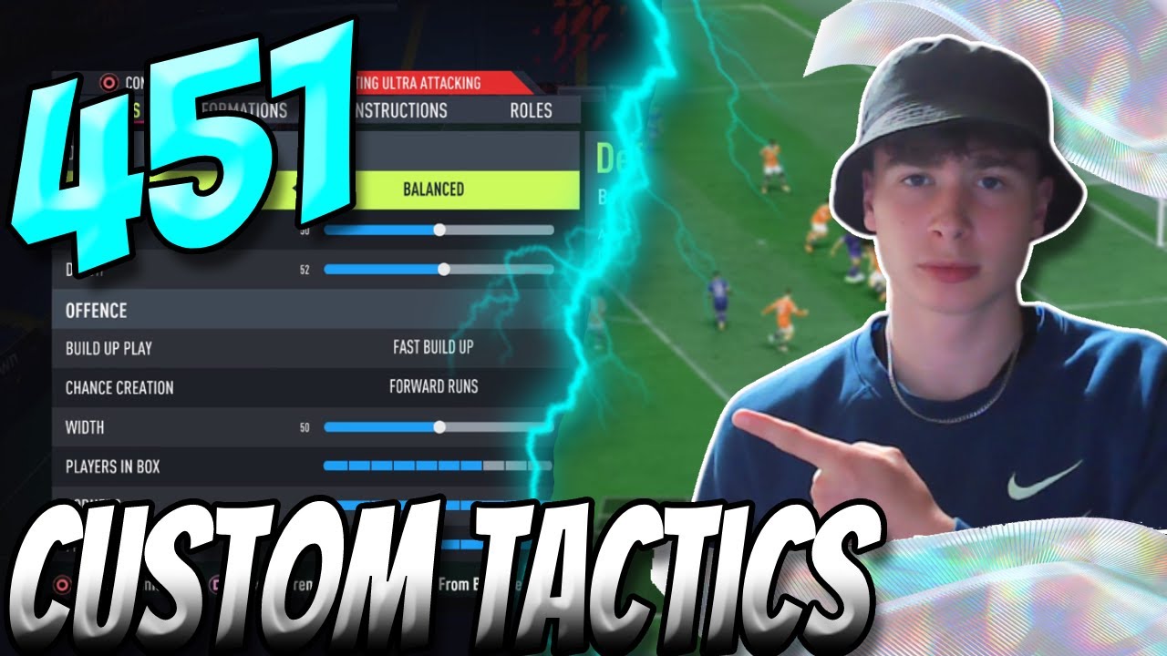 FIFA 22 *UNBEATABLE* 451 PRO PLAYER CUSTOM TACTICS & INSTRUCTIONS! | FUT 22