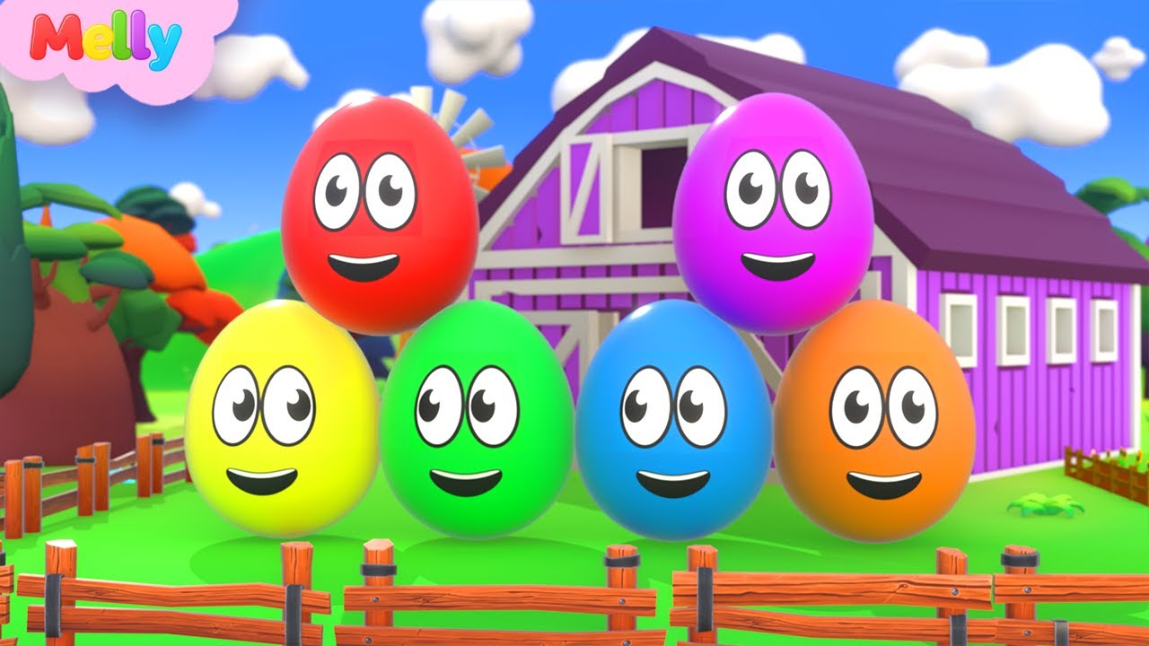 Learning Colors and Numbers Songs | Colorful Eggs on the Farm | Melly Nursery Rhymes & Kids Songs