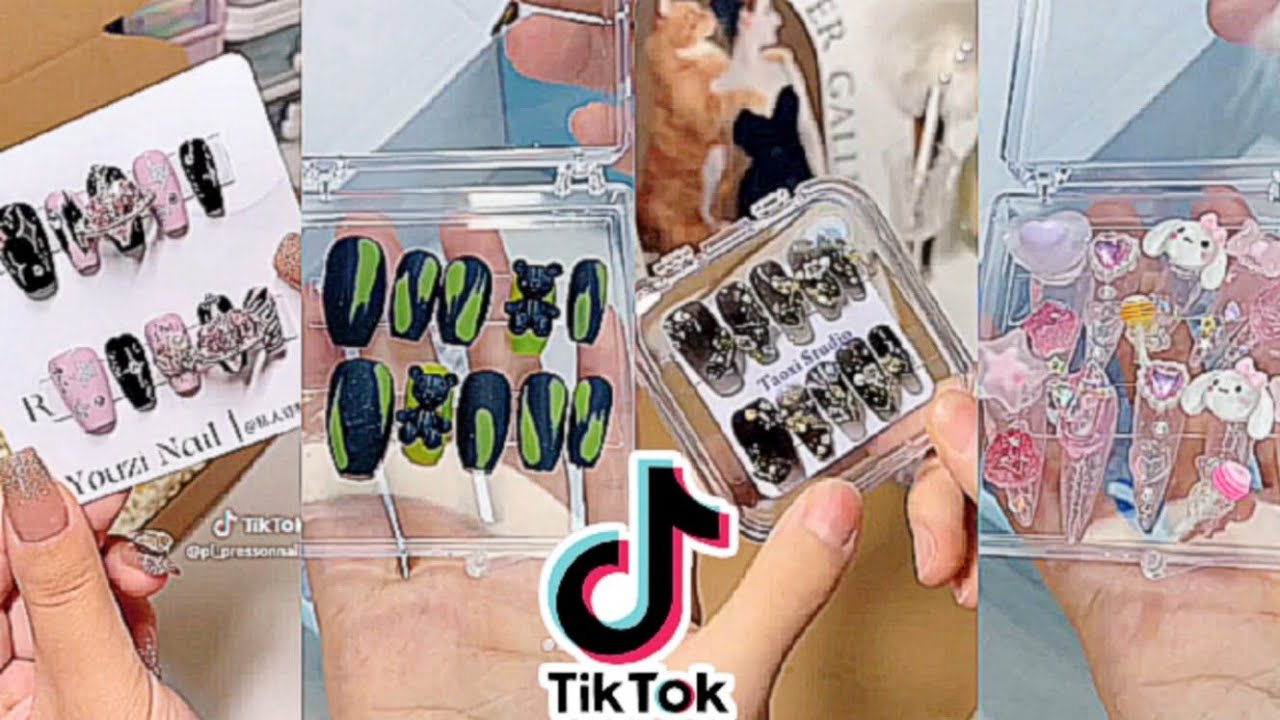 [ASMR] packing orders fake nails custom || (tiktok compilation)