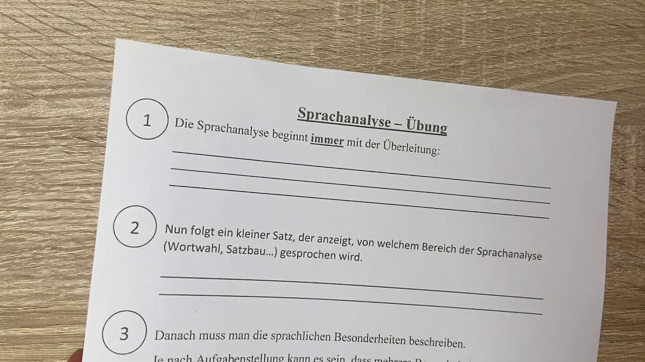 Sprachanalyse für den TGA - Schritt für Schritt 8a