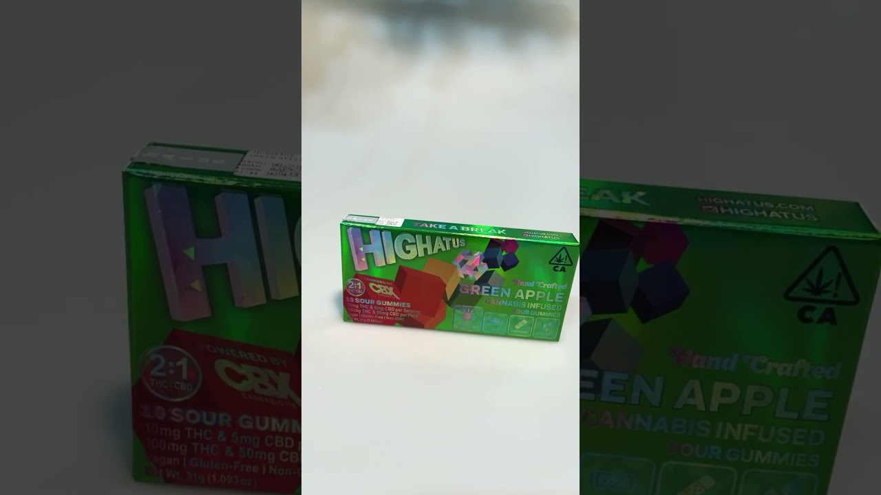 HIGHATUS GREEN APPLE CBD THC GUMMIES CBX THE SYNDICATE MORENO VALLEY CA