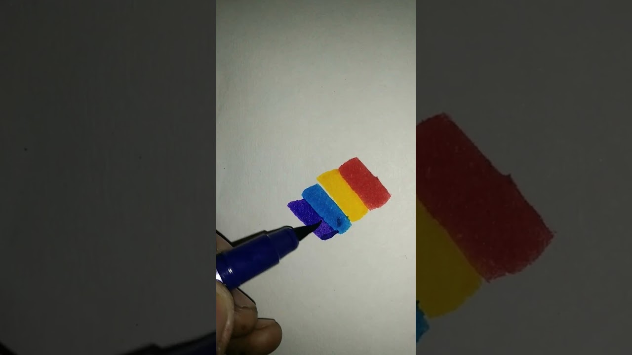 Unique rainbow colour leaf drawing 🌿😍 wait for end#shorts