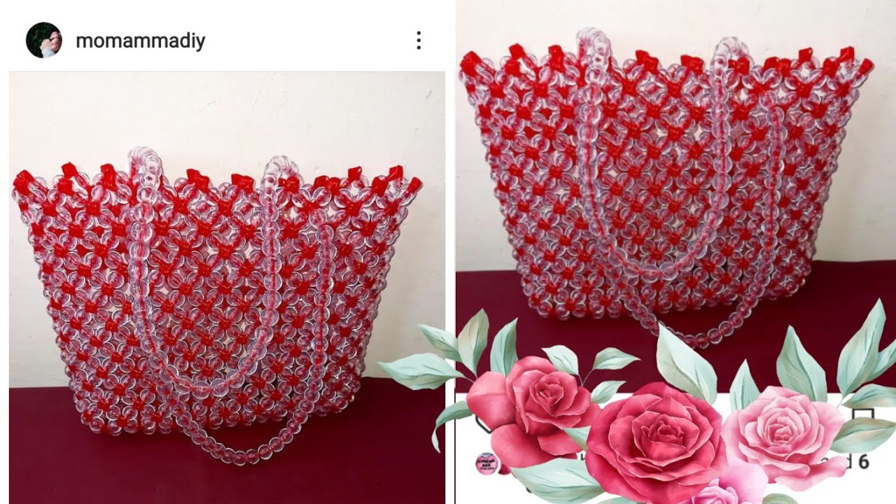 புதிய டிசைன் பாசிமணி வைத்து பின்னிய வயர்கூடை/beaded wirebag making intamil. whatsapp no:9342725935.