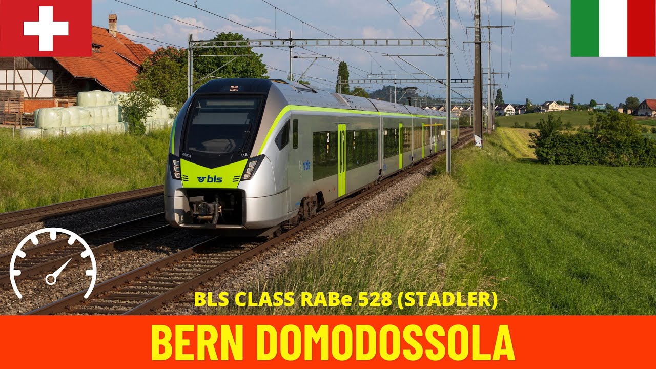 Cab Ride Bern - Brig - Domodossola (Switzerland-Italy) train driver's view in 4K