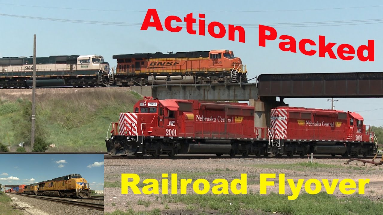 Grand Island Flyover BNSF, UP and Nebraska Central