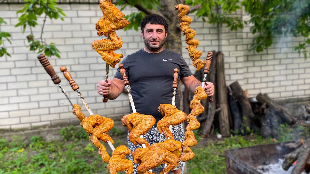 ИНДЮШАЧЬИ и КУРИНЫЕ Крылышки На костре! Рецепт Хрустящих крылышек на МАНГАЛЕ