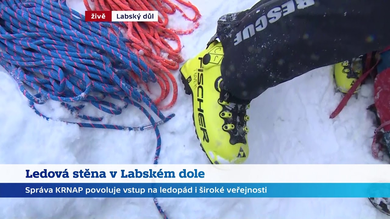 Lezení v ledu - Labský důl, Krkonoše, leden 2021