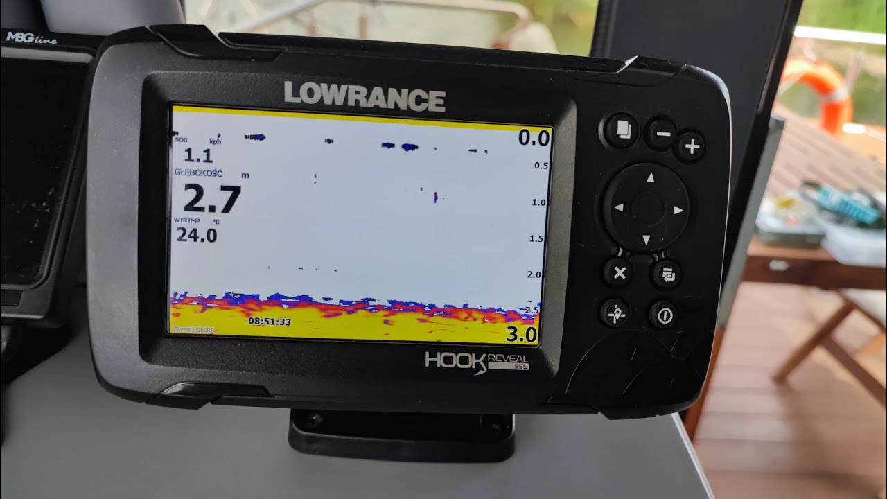 Houseboatodra sonda wędkarska Lowrance Hook Reveal 5 podstawowe ustawienia, dom na wodzie houseboat
