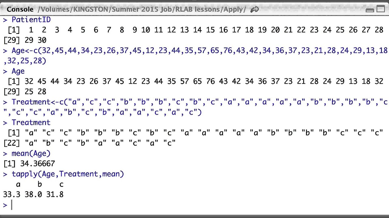 Apply Family of Functions  in R Part 3: tapply()