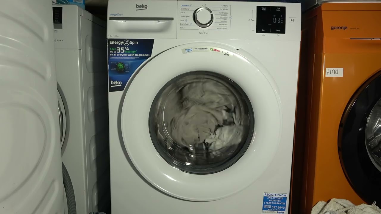 Beko Energy Spin B300 BM3WT3841W /   synthetics rinses and spins