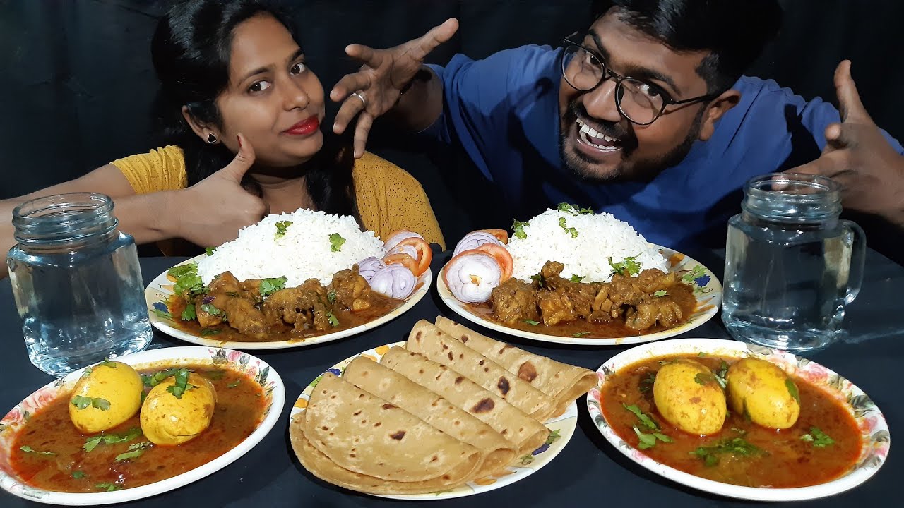masala chicken with rice, 10 roti, egg curry// non veg food🤤🤤😋👌