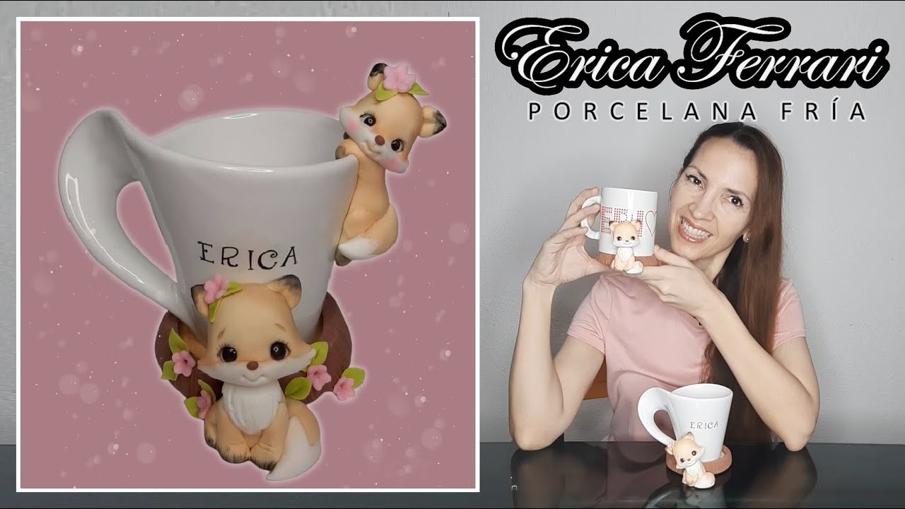 Cómo Hacer POSA TAZAS ZORRO en Porcelana Fría | Erica Ferrari Porcelana Fría | Tutorial Fácil | DIY