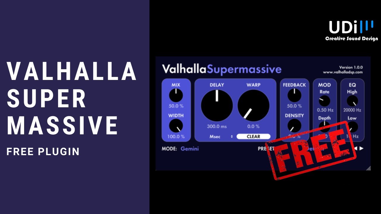 Valhalla Supermassive - Reverb echo FREE PLUGIN - tutorial and sound demo