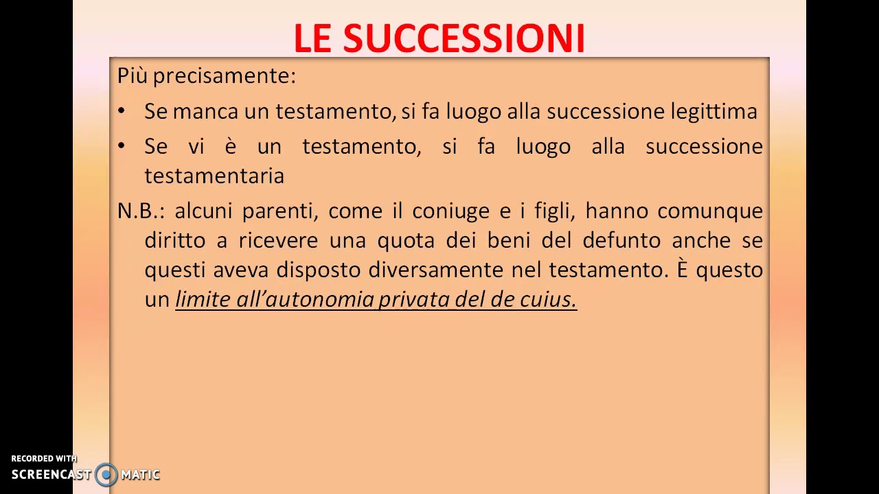LE SUCCESSIONI