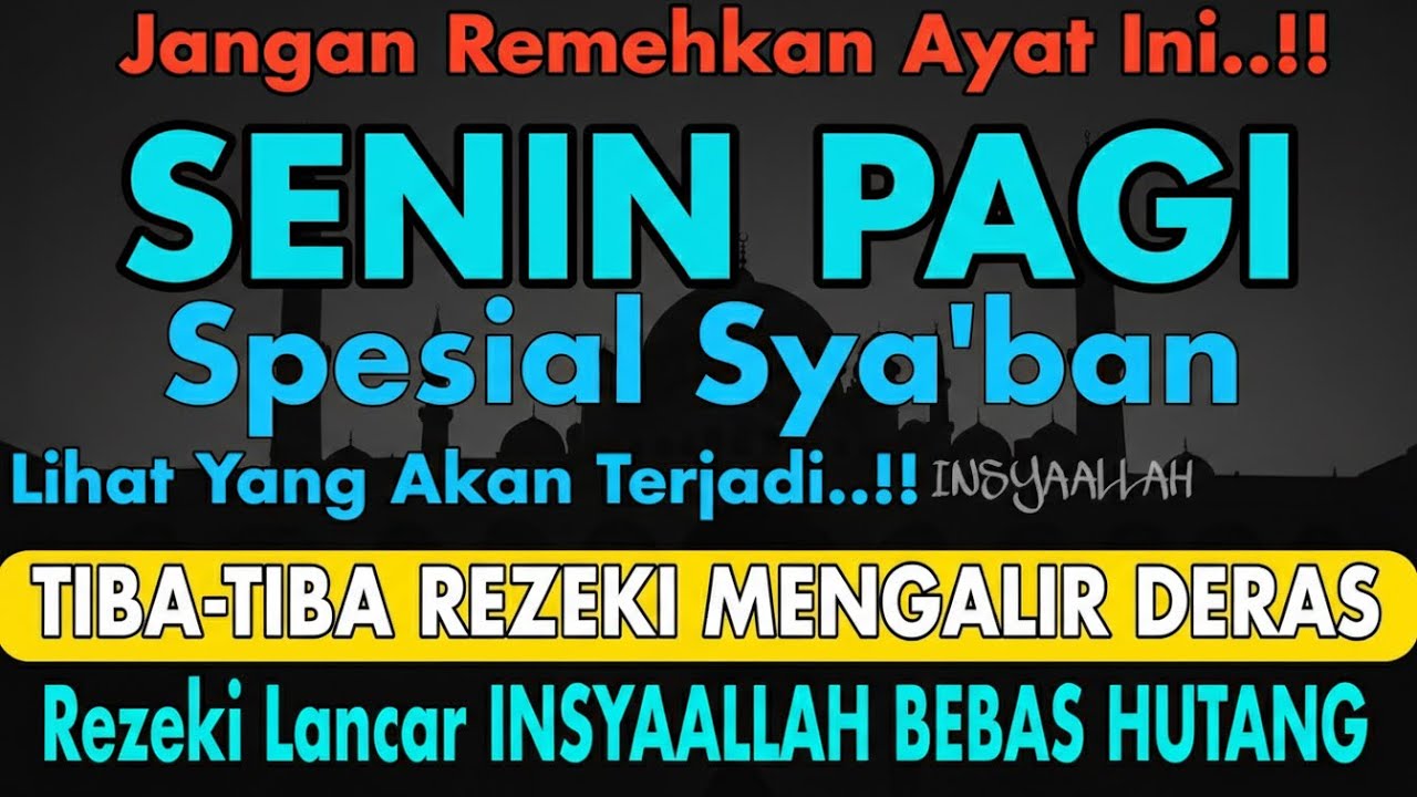 Putar Ayat ini Di Bulan Sya'ban - Segala Hajad Dikabulkan, Rezeki Mengalir Deras, Aamiin