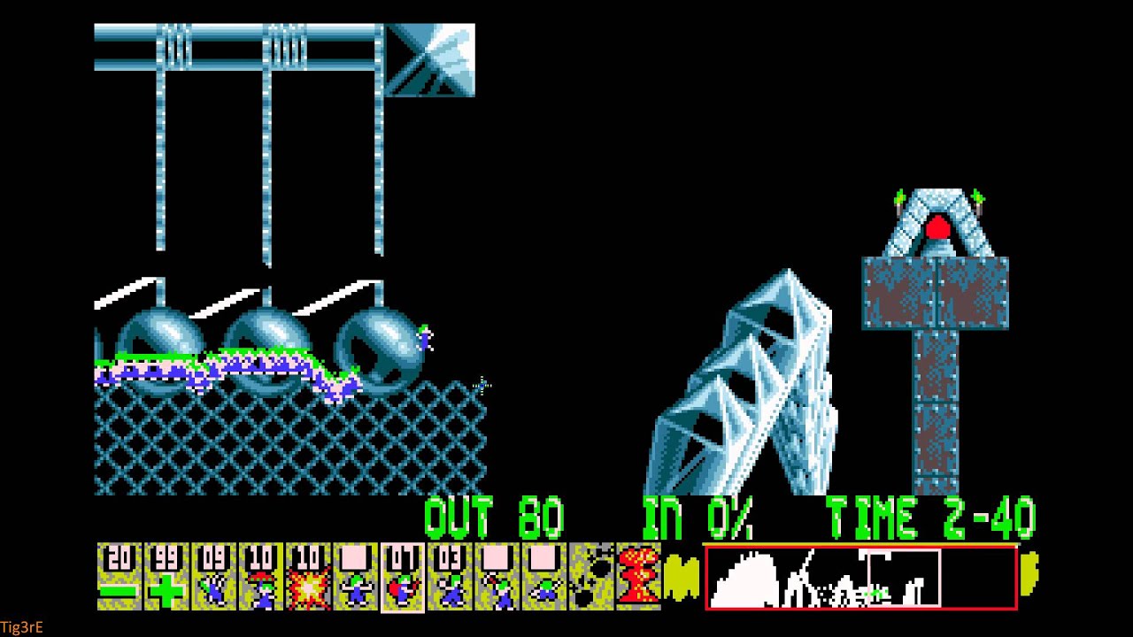Lemmings (1991) - Taxing - Level 08 - The Art Gallery