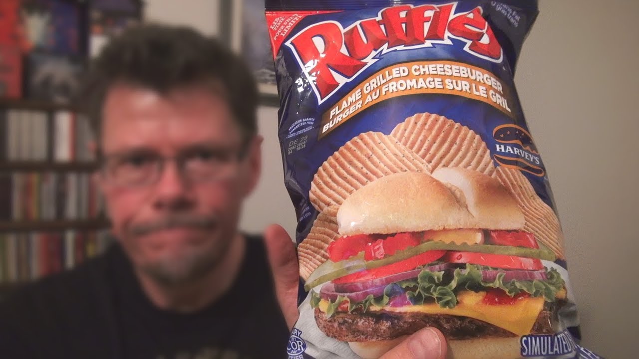 Harvey's Flame Grilled Cheeseburger Ruffles Potato Chips Review