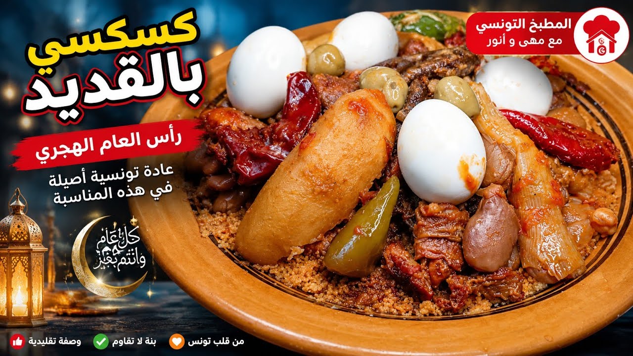 كسكسي رأس العام الهجري بالقديد الأصلي و كشف كل أسراره في مطبخ مهى من تونس