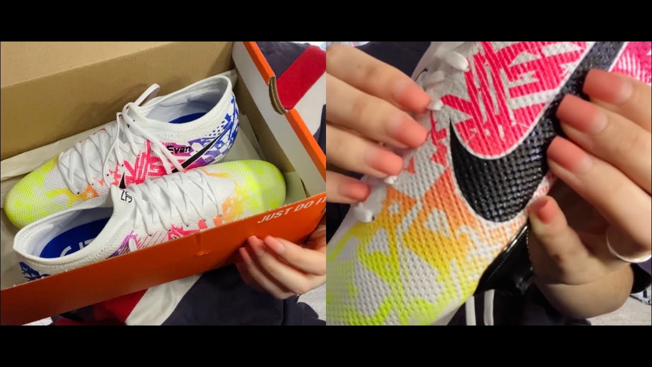 ASMR Textured Shoe Scratching and Tapping | Nike Cleats Unboxing