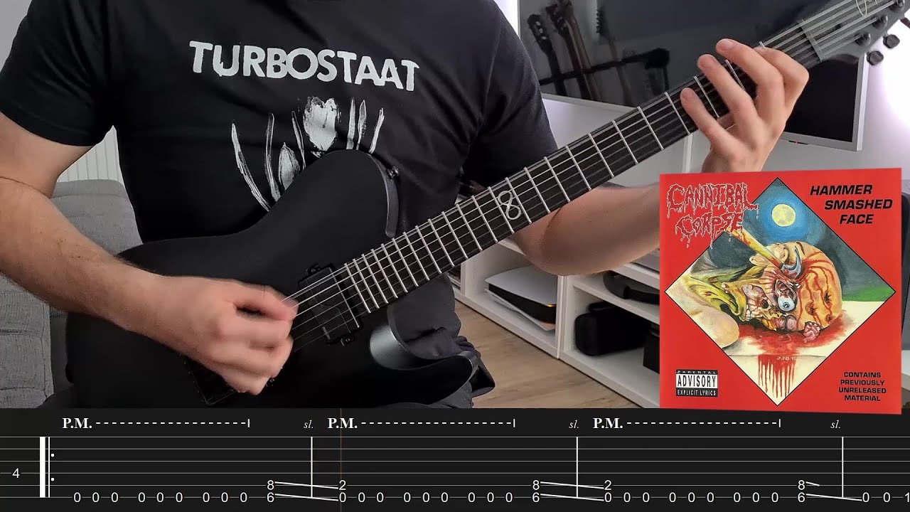 Cannibal Corpse - Hammer Smashed Face (Guitar Cover + Screentabs)