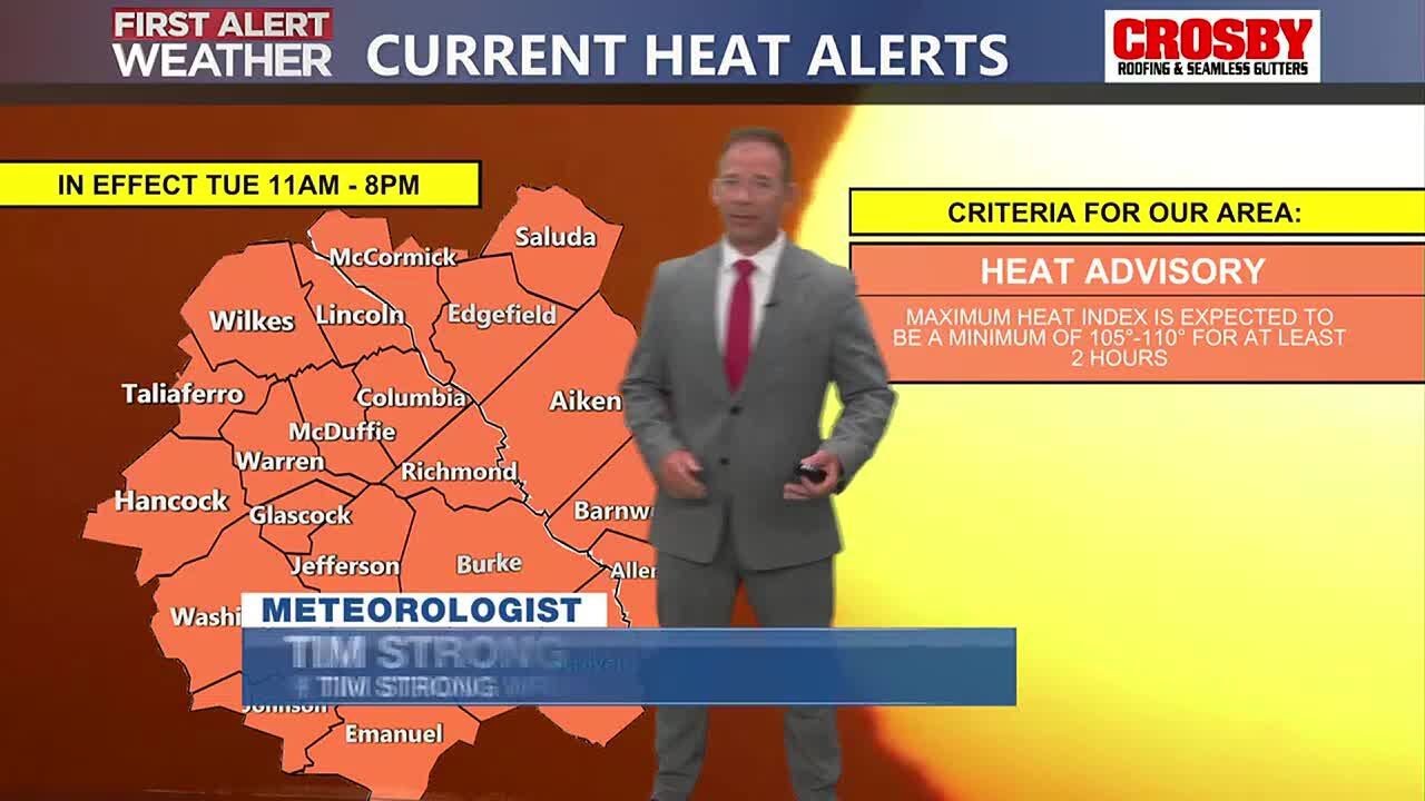 Heat Advisory Today, Seasonal Highs, Heat Index 105-110&deg;