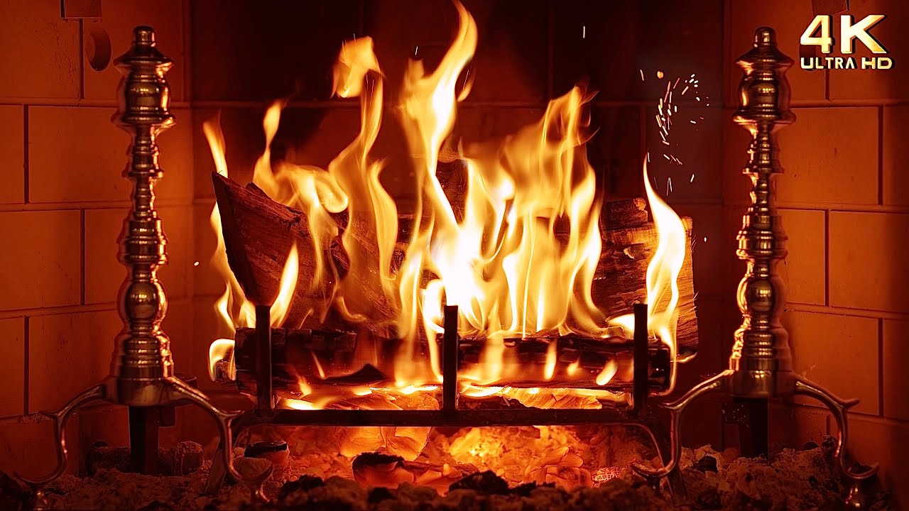 🔥 Relaxing Fireplace 4K 🎄 10 Hours Christmas Yule Log (No Music, No Ads)