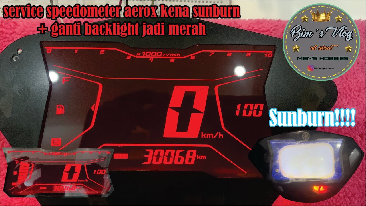Tutorial Cara perbaiki speedometer aerox 155 rusak karena sunburn dan ganti backlight merah
