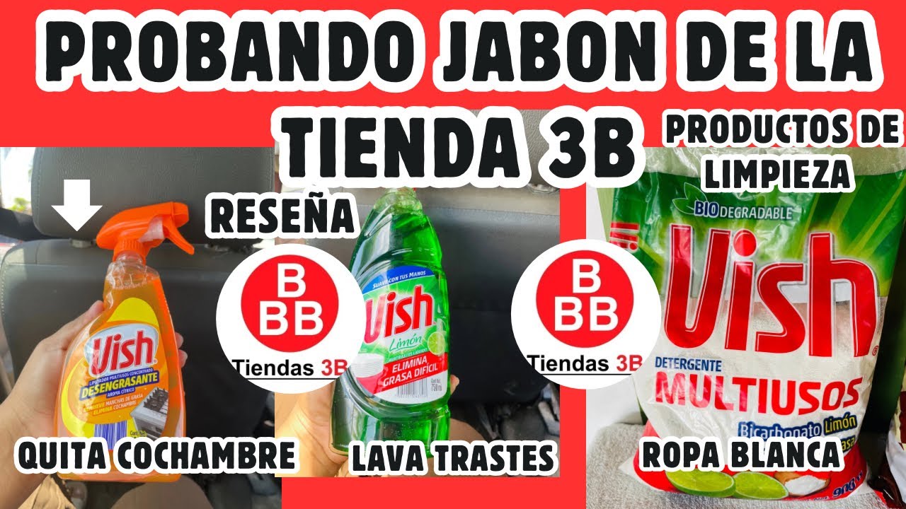 Reseña de productos de la tienda 3B probando los jabones de la marca vish productos de limpieza