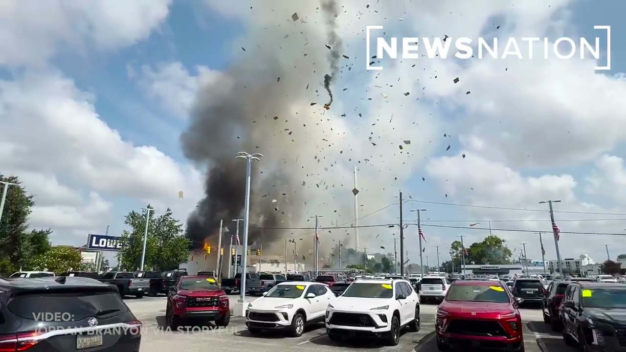 Watch: Building explodes after car hits gas line