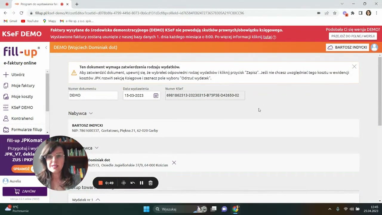 Jak pobrać fakturę w fillup KSeF DEMO?
