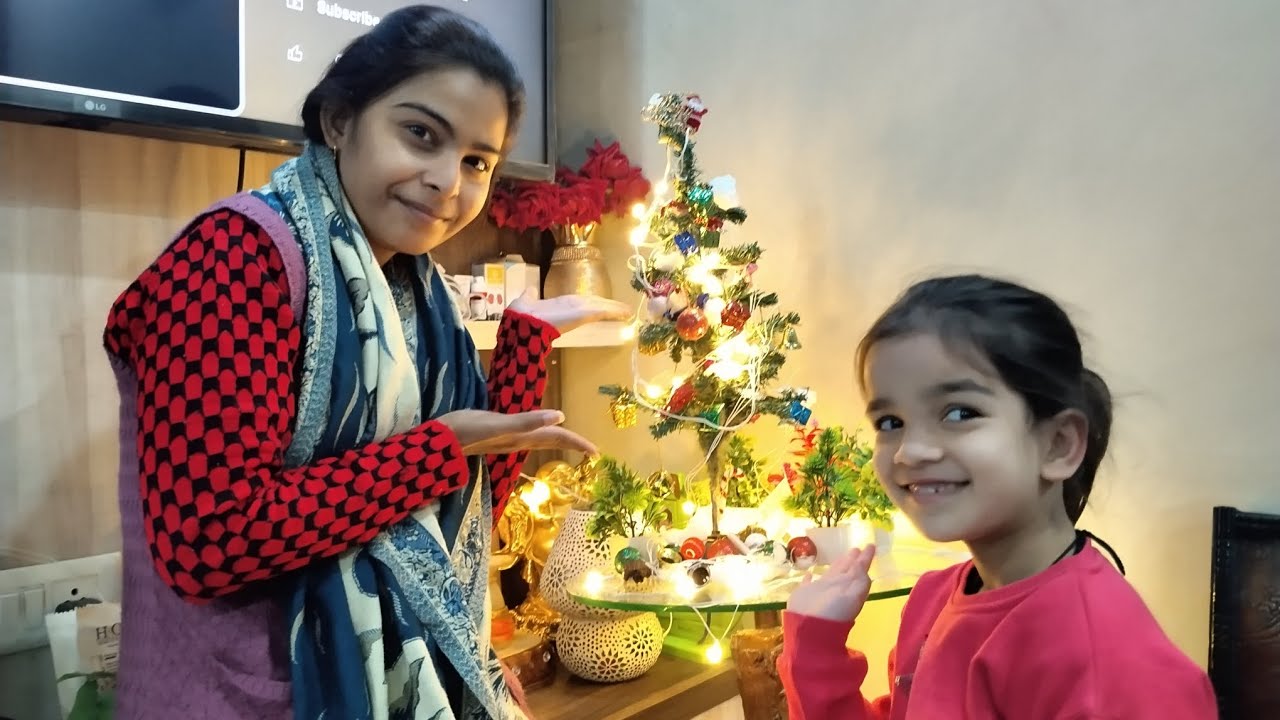 Aaj christmas eve ki tyari kri😍 #viralvideos #vlog #christmas #santaclaus #youtube #event #trending