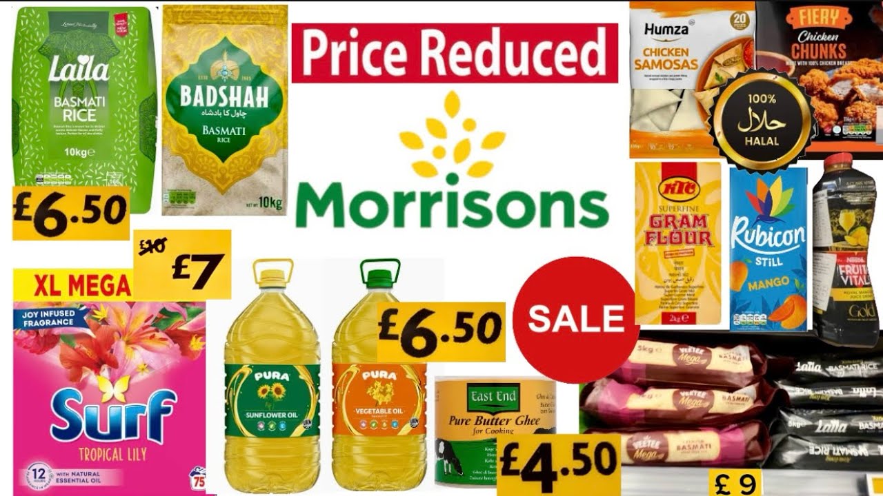 Morrisons Rice / Oil / Flour / Halal Frozen Food & Much More . Price Reduced Great Low Prices 2026 .