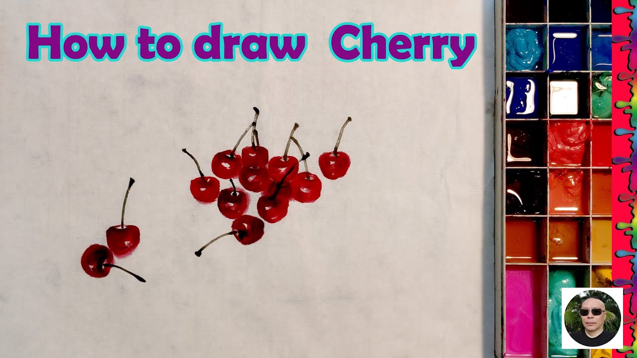 How to draw Cherry traditional chinese painting/如何画樱桃