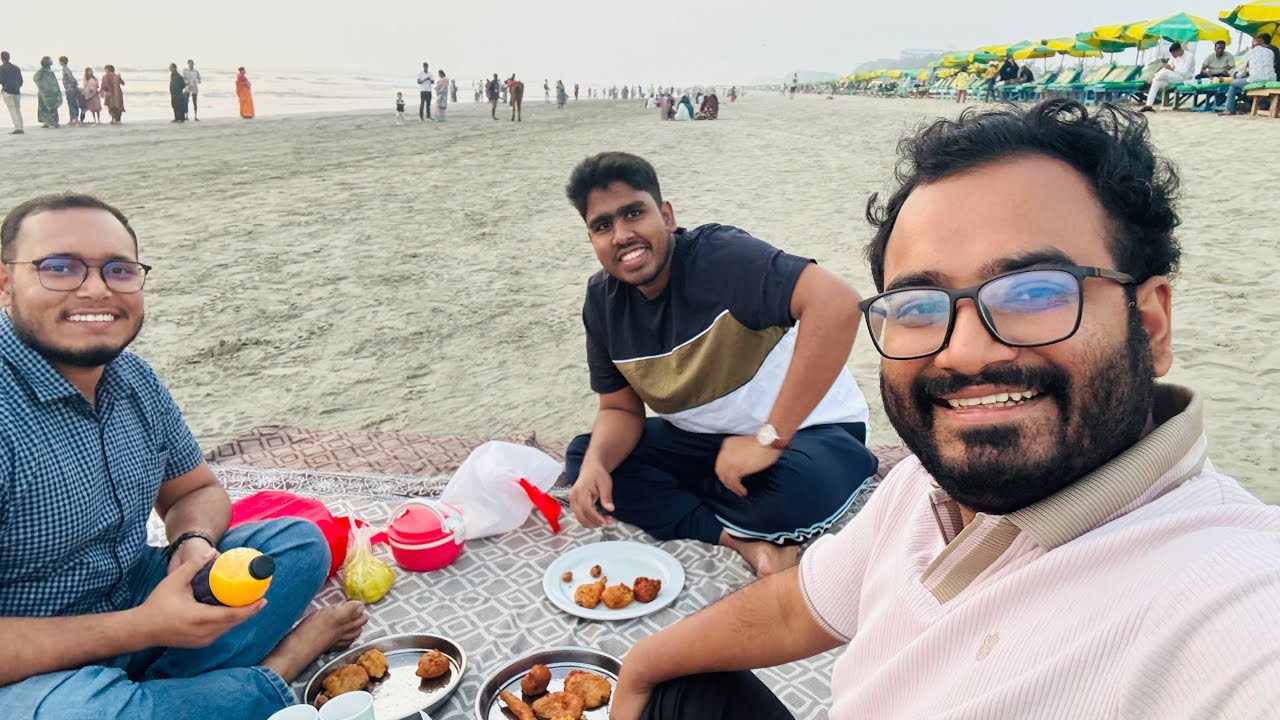 Eating Iftar with Friends at Kolatoli Sea Beach, Cox’s Bazar
