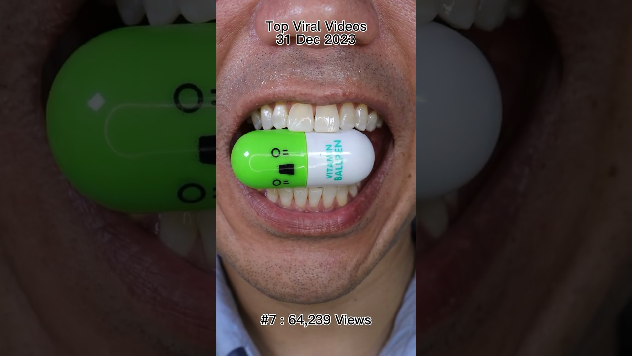VITAMIN BALL PEN ASMR with 60K Views in One Day #ballpen #asmr #satisfying