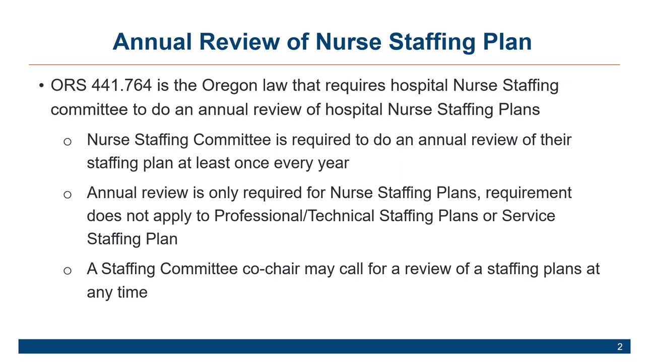 OHA Hospital Staffing Shorts: Annual Review of a Nurse Staffing Plan - 5/7/25