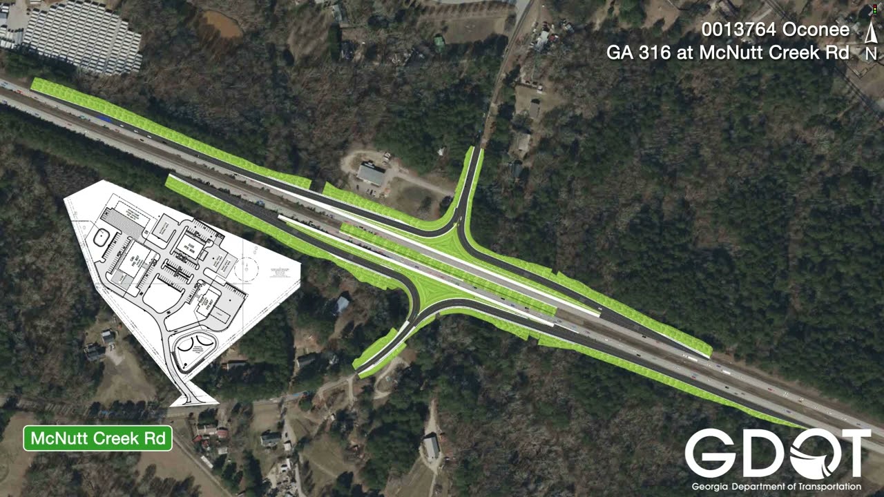 SR 316 from Dials Mill to Mars Hill Road Animation