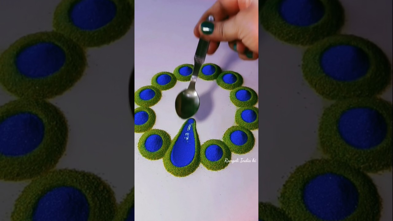 Easy Rangoli design |simple Rangoli #shorts #rangoli #art #asmr #diy #ytshorts #youtubeshorts